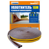 Уплотнитель резиновый P-профиль 4WALLS URK010P корич.