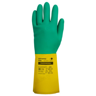 Перчатки КЩС ADM Professional (L) 122KHS зел/желт-1