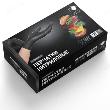 Перчатки нитриловые ADM S SEMPB1 чёрные