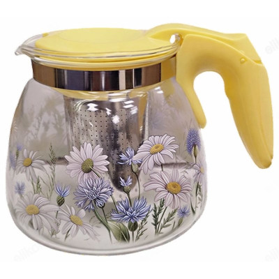 Чайник заварочный стекло AGNESS Васильки 0,9л 885-111-1