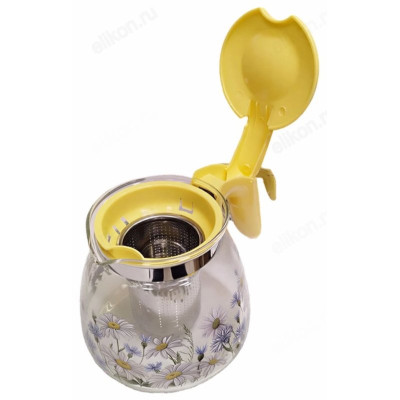 Чайник заварочный стекло AGNESS Васильки 0,9л 885-111-3