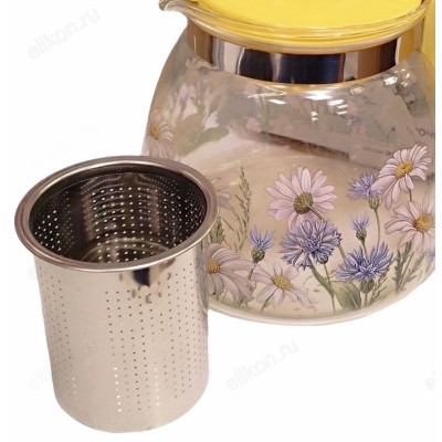 Чайник заварочный стекло AGNESS Васильки 0,9л 885-111-5