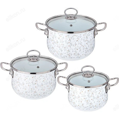 Набор кастрюль эмаль Agness Вивьен 934-716 6пр