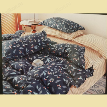 Набор для сна Аланна 2,0 спальный Сатин простыня без резинки.