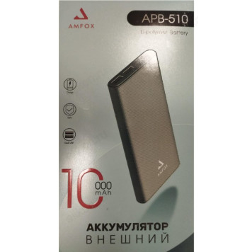 Power Bank 10000 Amfox, 10 000 мАч, черный