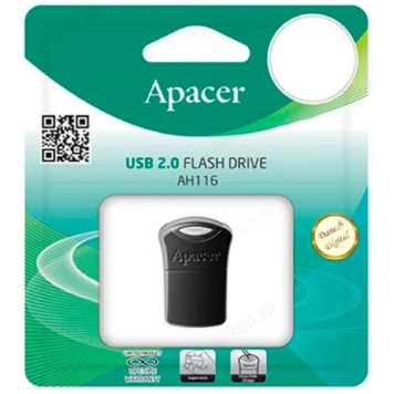 Память USB  64GB Apacer Flash Drive AH 116 Black