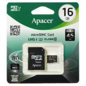 Карта MicroSD 16GB Apacer Class10+адаптер