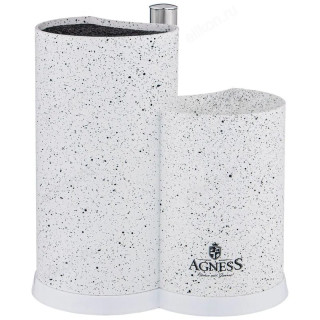 Подставка для ножей Agness 911-750, 25х22х16см c держателем для полотенец