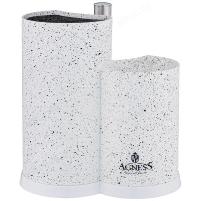 Подставка для ножей Agness 911-750, 25х22х16см c держателем для полотенец