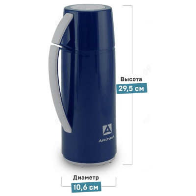 Термос стекло ARCTICA 1010-1000-BL синий-5