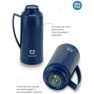 Термос стекло ARCTICA 1010-1000-BL синий-7