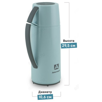 Термос стекло ARCTICA 1010-1000-CN 1л голубой-5