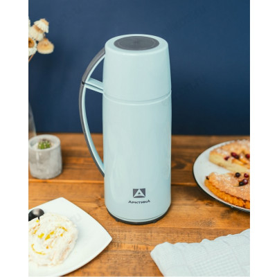 Термос стекло ARCTICA 1010-1000-CN 1л голубой-6