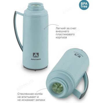 Термос стекло ARCTICA 1010-1000-CN 1л голубой-7