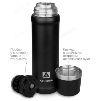Термос металл ARCTICA 111-600-BKT 600мл черный-4