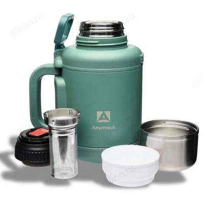 Термос ARCTICA 1,9л складные ручки 204-1900CP-LEAFT хвоя-1