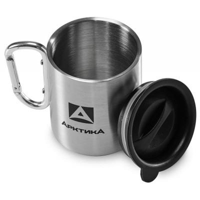 Термокружка невакуумная 300мл с карабином АРКТИКА 801-300К-1