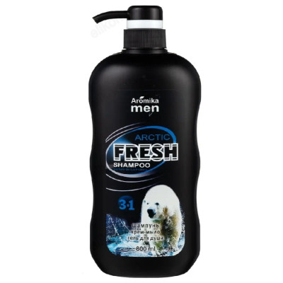 Шампунь для волос Aromika Fresh Arctic 3в1, для мужчин, 800 мл