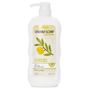 Жидкое крем-мыло для душа Aromika 2в1 Масло оливы, 800 мл
