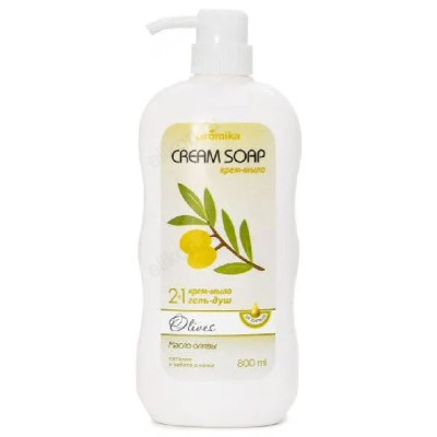 Жидкое крем-мыло для душа Aromika 2в1 Масло оливы, 800 мл
