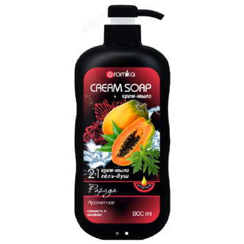 Жидкое крем-мыло для душа Aromika 2в1 Papaya, 800 мл