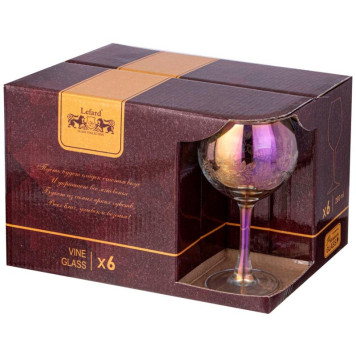 Набор фужеров из 6шт 'FLOWER' лиловая дымка 280мл ARTI-M 194-952-1