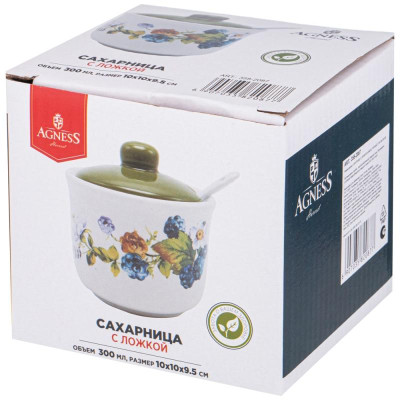 Сахарница с ложкой Agness 'Урожай' 10х9см 300мл ARTI-M 358-2087-1