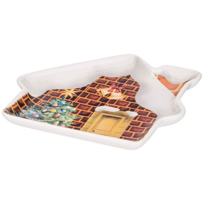 Тарелка Agness 'С Новым годом!' домик 23.5х19х2.5см ARTI-M 358-2104-2