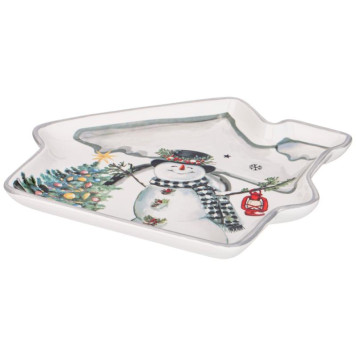 Тарелка Agness 'С Новым годом!' домик 23.5х19х2.5см ARTI-M 358-2106-2