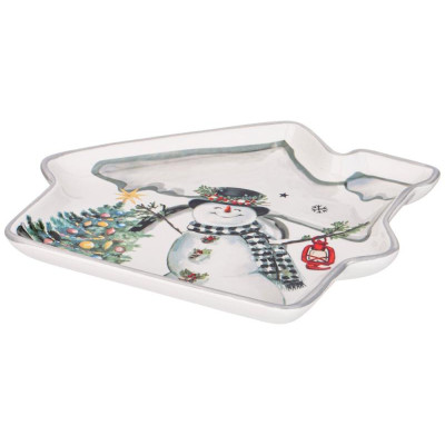 Тарелка Agness 'С Новым годом!' домик 23.5х19х2.5см ARTI-M 358-2106-2