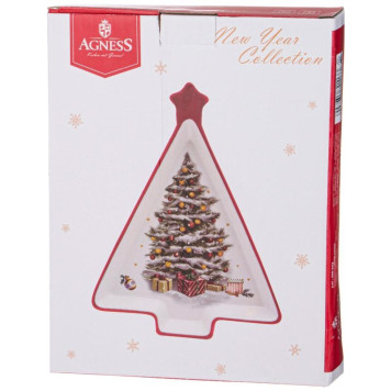 Блюдо Agness 'С Новым годом!' 26х20х3см (елка) ARTI-M 358-2113-1