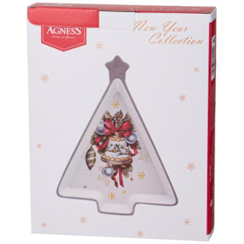Блюдо Agness 'С Новым годом!' 26х20х3см (елка) ARTI-M 358-2114-1