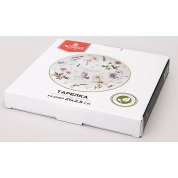 Тарелка закусочная Agness 'FLOWER STORY' 21х2.5см ARTI-M 358-2172-1