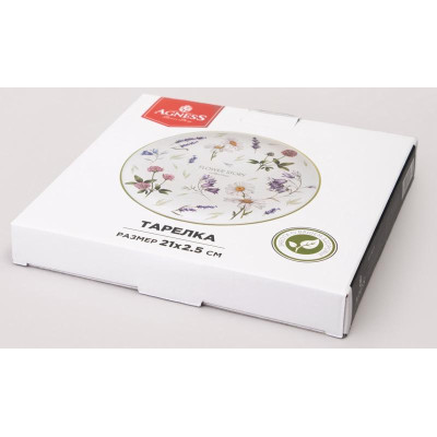 Тарелка закусочная Agness 'FLOWER STORY' 21х2.5см ARTI-M 358-2172-2