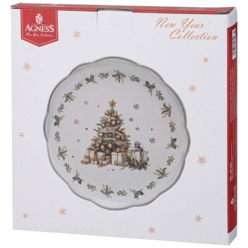 Тарелка обеденная Agness “С новым годом!' 24.5х2.5см ARTI-M 358-2264-1