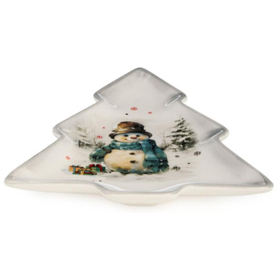 Тарелка в форме елки Agness 'С новым годом!' 23х20.2х2.2см ARTI-M 358-2323-2