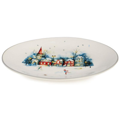 Блюдо овальное Agness 'С новым годом!' 31.5х25.5х3см ARTI-M 358-2340-2