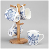 Набор кружек Lefard 'Novel' на дерев. подставке 4шт 380мл ARTI-M 577-217