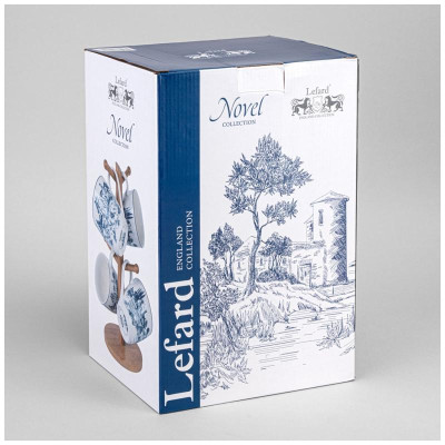 Набор кружек Lefard 'Novel' на дерев. подставке 4шт 380мл ARTI-M 577-217-1