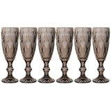 Набор бокалов для шампанского 'Ромбо' 6шт 150мл серия 'MUZA ION' дымчатый ARTI-M 691-020