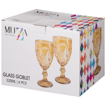 Набор бокалов для вина 'Ромбо' 6шт 320мл серия 'MUZA ION' медовый ARTI-M 691-023-1