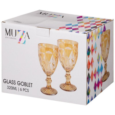 Набор бокалов для вина 'Ромбо' 6шт 320мл серия 'MUZA ION' медовый ARTI-M 691-023-1