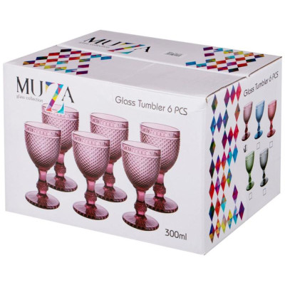 Набор бокалов для вина 'ГРАНАТ' 6шт 'Muza color' 300мл розовый ARTI-M 781-157-1