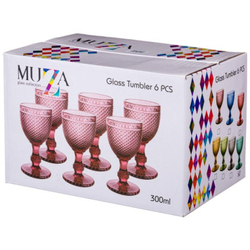 Набор бокалов д/вина 'ГРАНАТ' (6шт) 'Мuza Сolor' 300мл серый ARTI-M 781-159-1