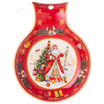 Подставка для ложки Дед мороз 85-1758 красная