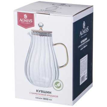Кувшин с крышкой Agness 1800мл ARTI-M 889-166-1
