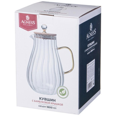 Кувшин с крышкой Agness 1800мл ARTI-M 889-166-1
