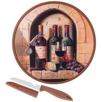 Доска разделочная d27.5х1.2см с ножом ARTI-M 895-178