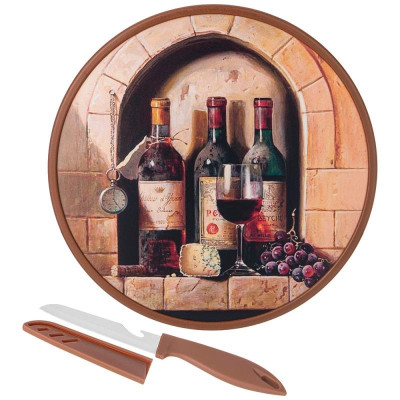 Доска разделочная d27.5х1.2см с ножом ARTI-M 895-178