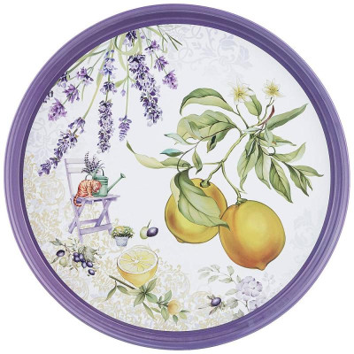 Поднос сервировочный Agness 'Прованс лимоны' 33х2.1см ARTI-M 898-038
